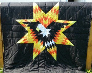1. Black Blanket with Eagle and Yellow and Orange Star