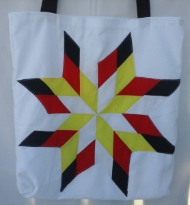 3. White star with white, yellow, red, and black star