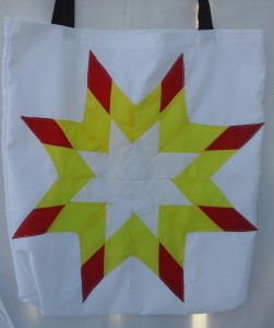 2. White bag with white, yellow and red star