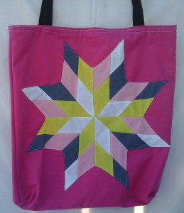 4. Pink bag with pink, grey, white and yellow star