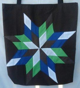 4. Brown Bag with brown, white, green and blue star