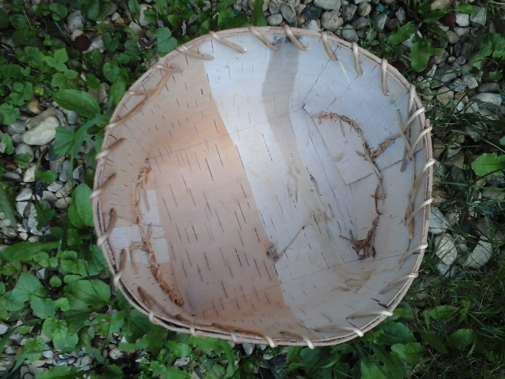 Inside View of a traditonal birch bark basket