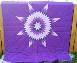 34.Purple Blanket with White, and Light & Dark Purple Star