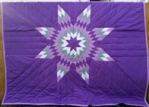 Purple Blanket with Purple, White and Grey Star