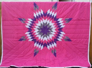 Red Raspberry Blanket with Purple, Print, white and Red Star